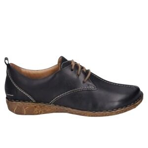 Josef Seibel Sienna 03 Navy Leather Lace Up Oxford Shoes Womens 6 Comfort Flats